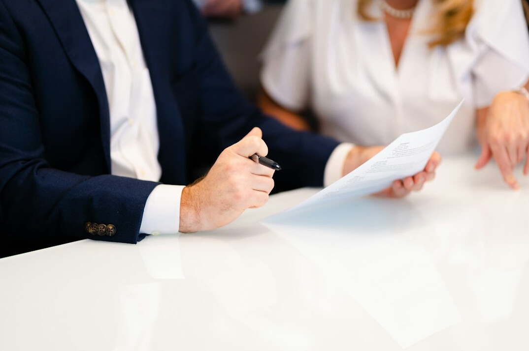 business people negotiating deal
